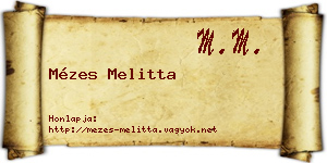 Mézes Melitta névjegykártya